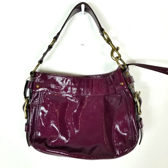 Coach Handbags - Coach Zoe Hobo Bag Purse Purple  Patent Leather